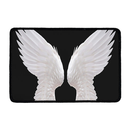 White Angel Wings Print Kitchen Mat