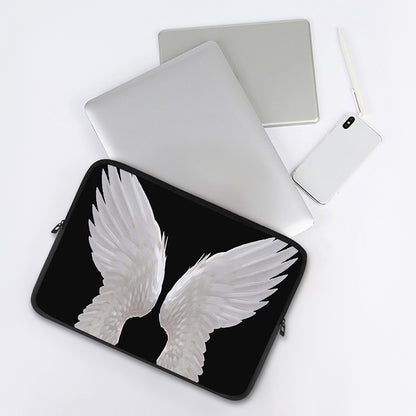 White Angel Wings Print Laptop Sleeve