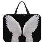White Angel Wings Print Laptop Sleeve With Handle