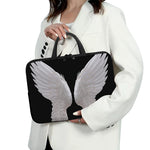 White Angel Wings Print Laptop Sleeve With Handle