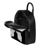 White Angel Wings Print Leather Backpack