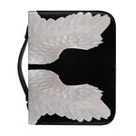 White Angel Wings Print Leather Bible Cover
