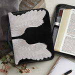 White Angel Wings Print Leather Bible Cover