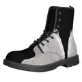 White Angel Wings Print Lace-Up Boots