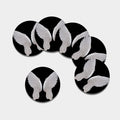 White Angel Wings Print Leather Coaster Set