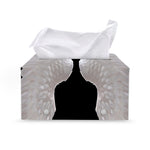 White Angel Wings Print Leather Tissue Box Cover