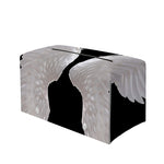 White Angel Wings Print Leather Tissue Box Cover