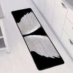 White Angel Wings Print Long Kitchen Mat