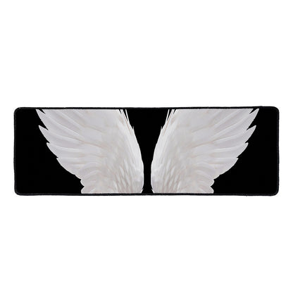 White Angel Wings Print Long Kitchen Mat