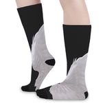White Angel Wings Print Long Socks
