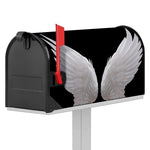 White Angel Wings Print Mailbox Cover