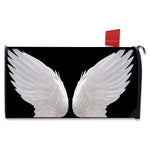 White Angel Wings Print Mailbox Cover