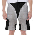 White Angel Wings Print Men's Beach Shorts
