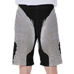 White Angel Wings Print Men's Beach Shorts