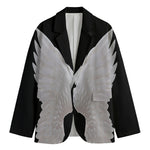 White Angel Wings Print Men's Blazer