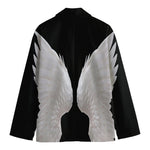 White Angel Wings Print Men's Blazer