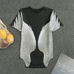 White Angel Wings Print Men's Bodysuit