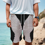 White Angel Wings Print Men's Cargo Shorts