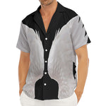 White Angel Wings Print Men's Deep V-Neck Shirt