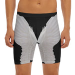 White Angel Wings Print Men's Long Boxer Briefs
