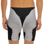 White Angel Wings Print Men's Long Boxer Briefs