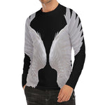 White Angel Wings Print Men's Long Sleeve Rash Guard