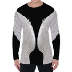 White Angel Wings Print Men's Long Sleeve T-Shirt