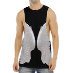 White Angel Wings Print Men's Muscle Tank Top