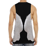 White Angel Wings Print Men's Muscle Tank Top