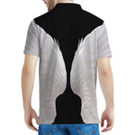 White Angel Wings Print Men's Polo Shirt