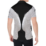 White Angel Wings Print Men's Shirt