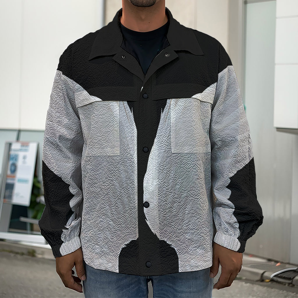 White Angel Wings Print Men's Shirt Jacket