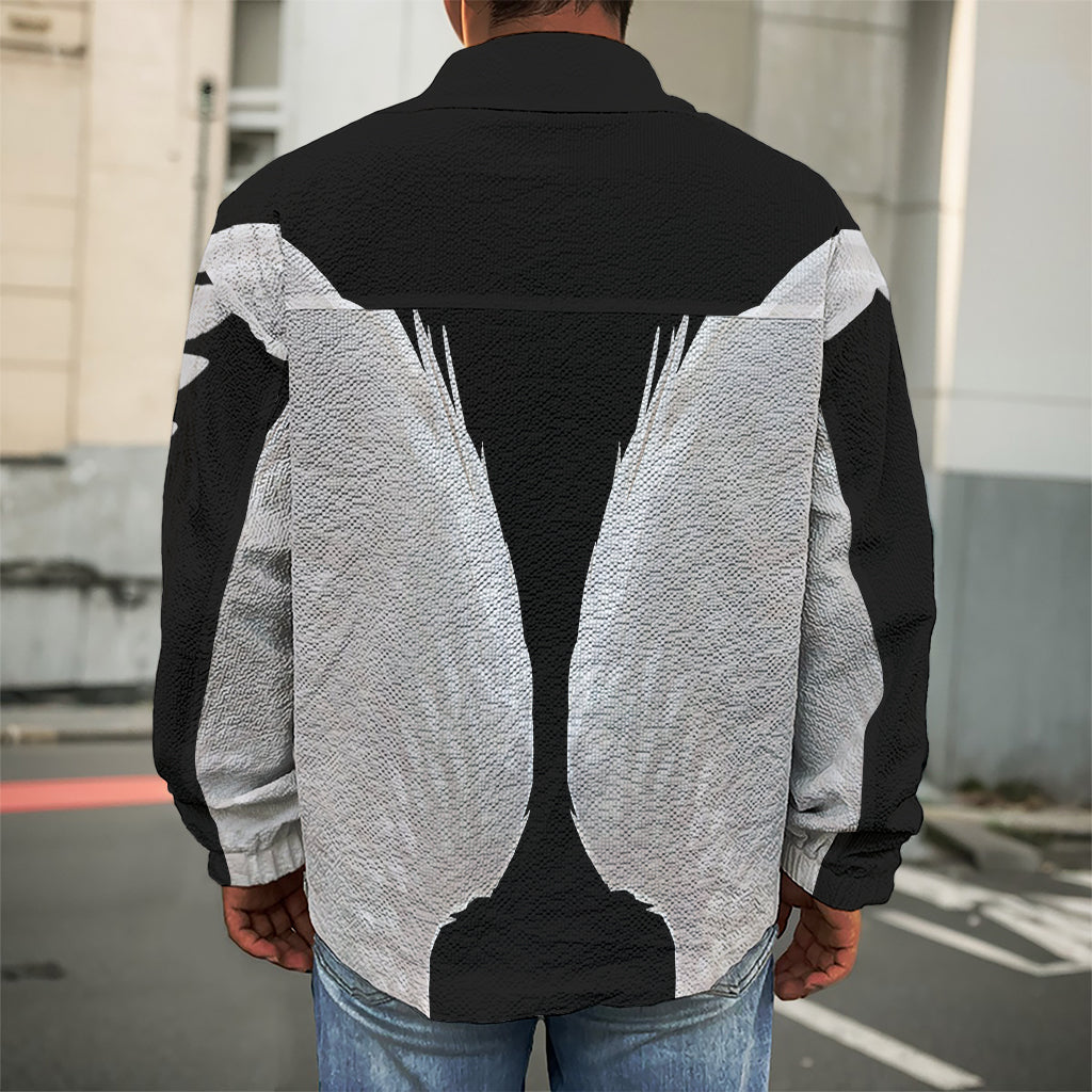 White Angel Wings Print Men's Shirt Jacket
