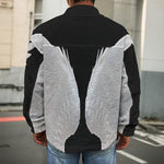 White Angel Wings Print Men's Shirt Jacket