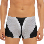 White Angel Wings Print Men's Short Boxer Briefs