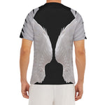 White Angel Wings Print Men's Short Sleeve Rash Guard