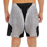 White Angel Wings Print Men's Split Running Shorts