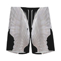 White Angel Wings Print Men's Athletic Shorts