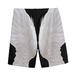 White Angel Wings Print Men's Sports Shorts