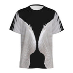 White Angel Wings Print Men's Sports T-Shirt
