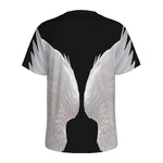 White Angel Wings Print Men's Sports T-Shirt