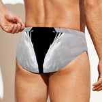 White Angel Wings Print Men's Swim Briefs