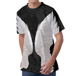 White Angel Wings Print Men's Velvet T-Shirt