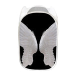 White Angel Wings Print Mesh Laundry Hamper