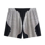 White Angel Wings Print Mesh Shorts