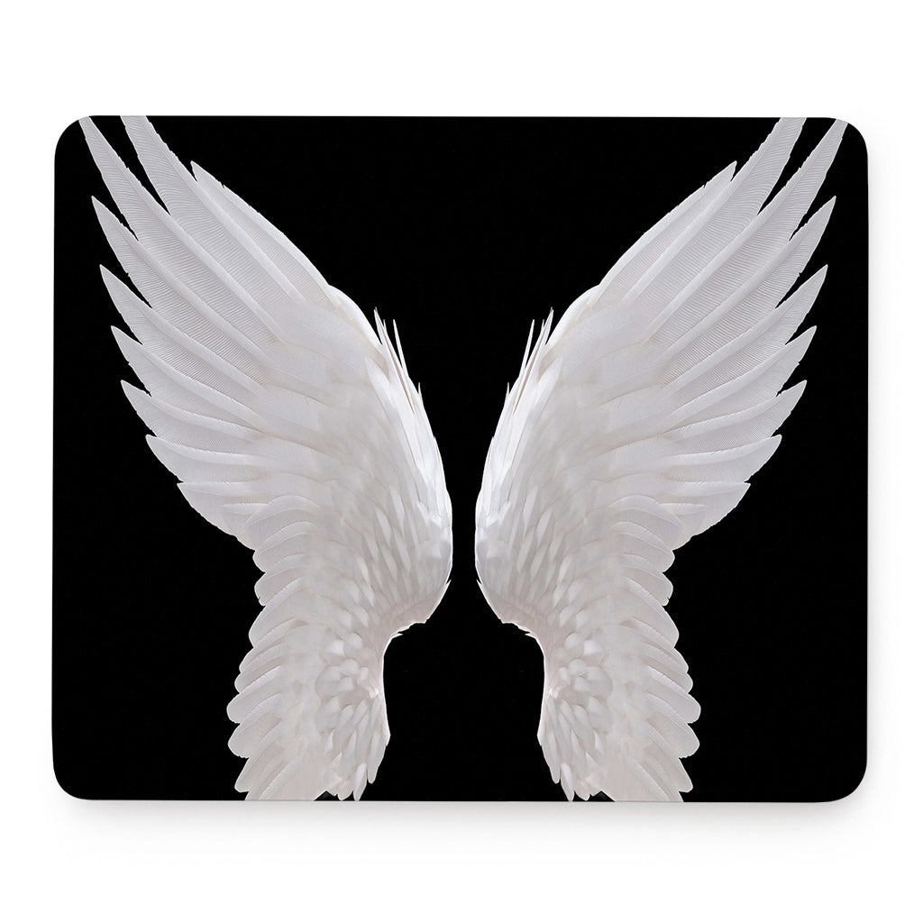 White Angel Wings Print Mouse Pad