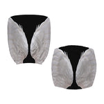 White Angel Wings Print Office Chair Cover