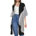 White Angel Wings Print Open Front Beach Cover Up