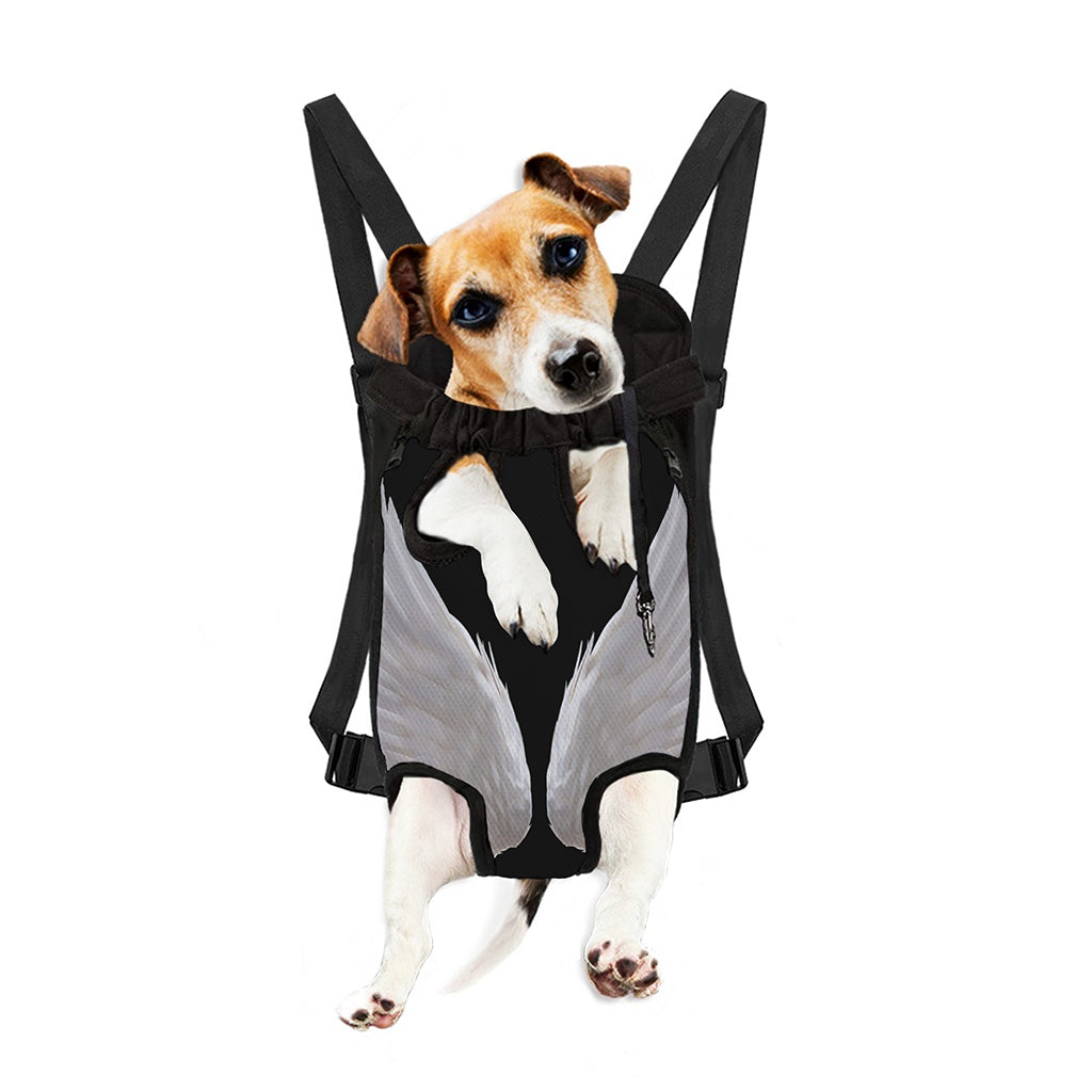 White Angel Wings Print Pet Carrier Backpack