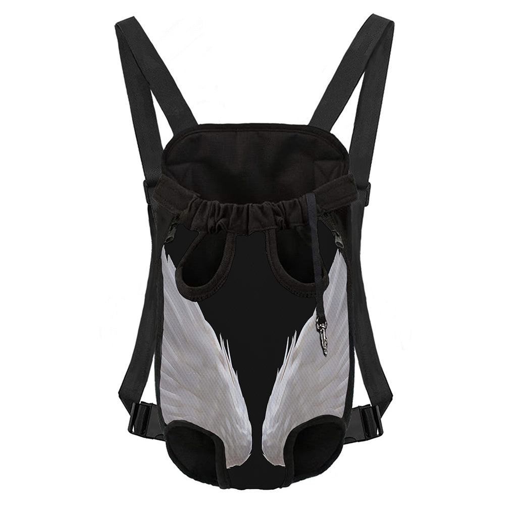 White Angel Wings Print Pet Carrier Backpack
